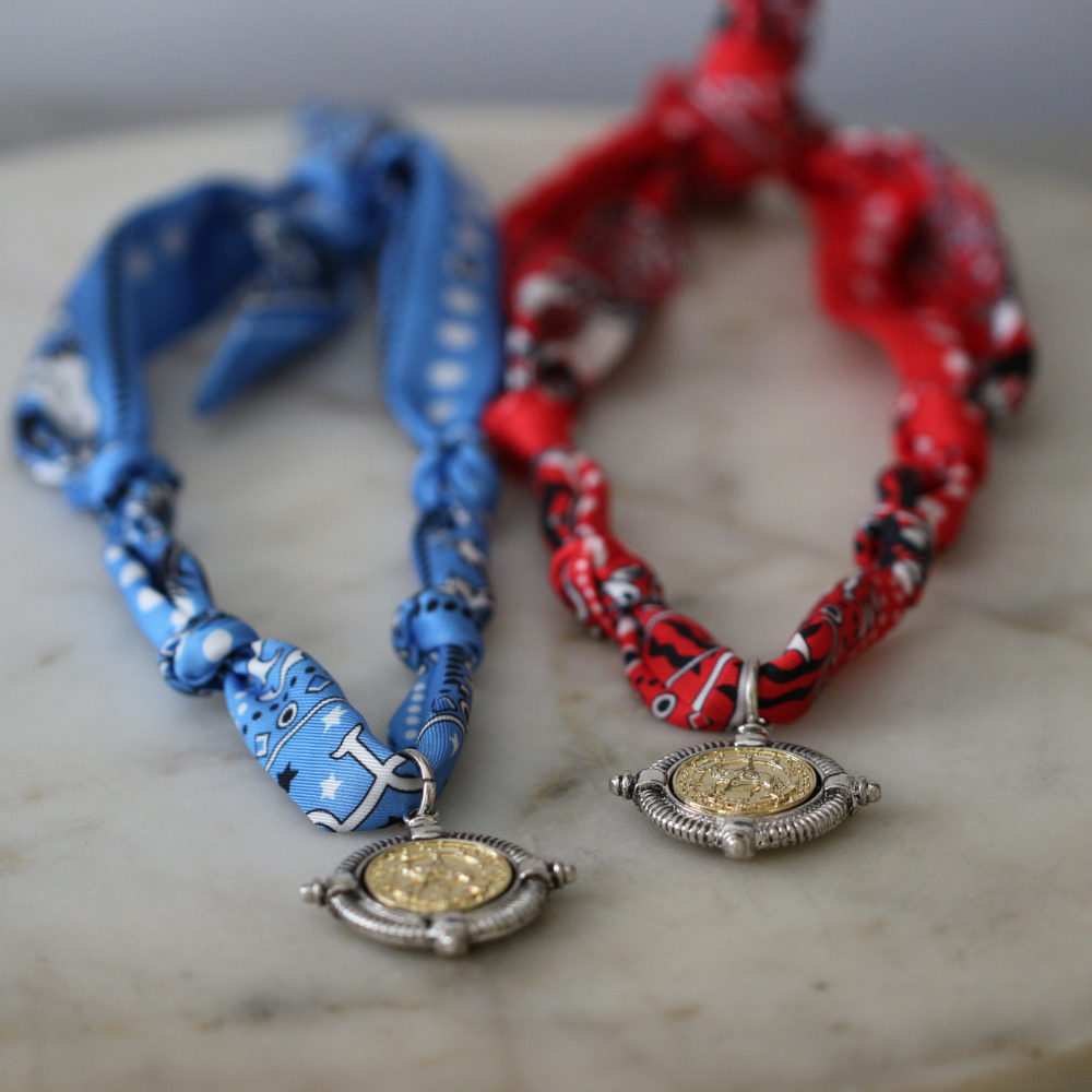 Western Coin Scarf Necklace - Stainless Steel