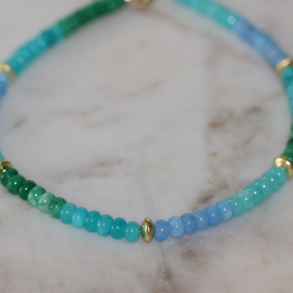 Elizabeth Gemstone Necklace and Bracelet Set - 4 Color Options - Stainless Steel