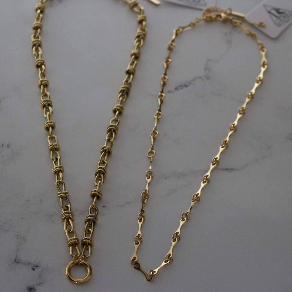 Bramble Chain – Waterproof 14k PVD Gold Necklace with Charm Ring