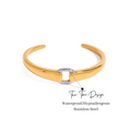 Two-Tone Cuff Bracelet - Stainless Steel Cuff Bracelet - Waterproof