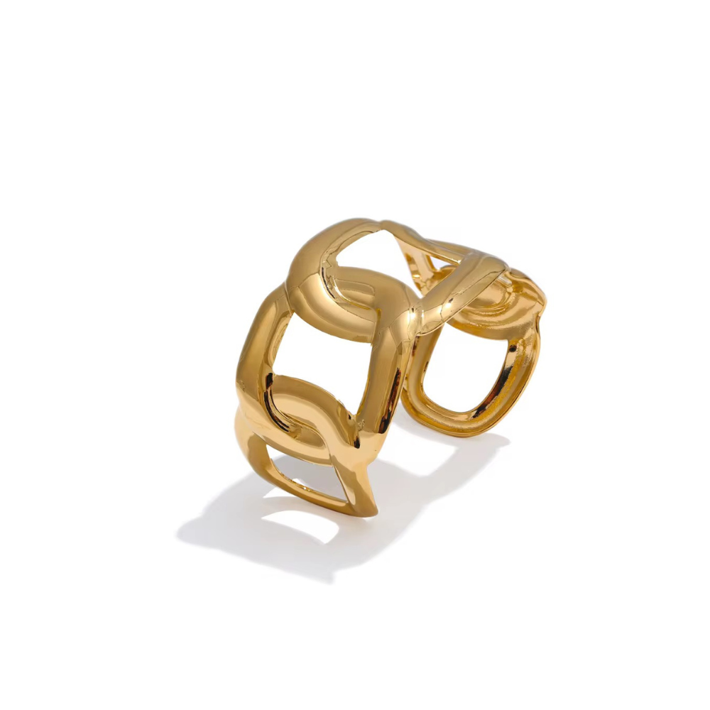 Harbor Link Gold Cuff Bracelet - Stainless Steel
