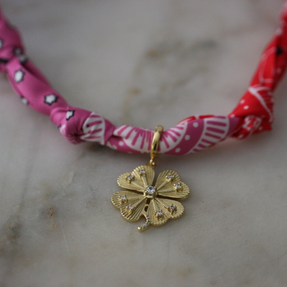 Lucky Charm Scarf Necklace - Horseshoe Pendant Charm