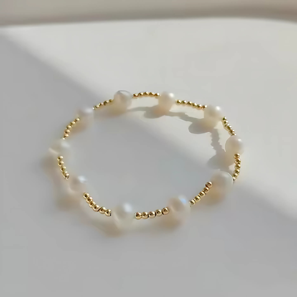 The Harper Bracelet ~ 18k Gold Plated Copper & Freshwater Pearl ~ Deep South Originals