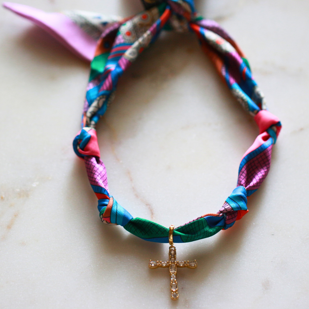 Scarf Necklace ~ Multi Color Pattern