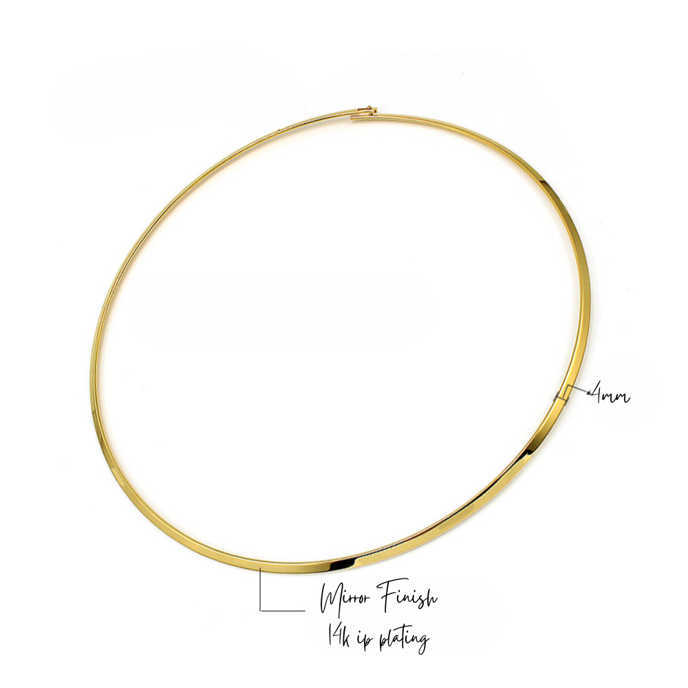 Sleek Collar Choker Necklace - Stainless Steel