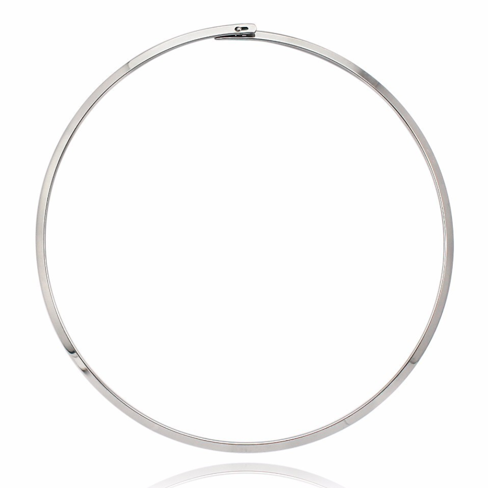 Sleek Collar Choker Necklace - Stainless Steel