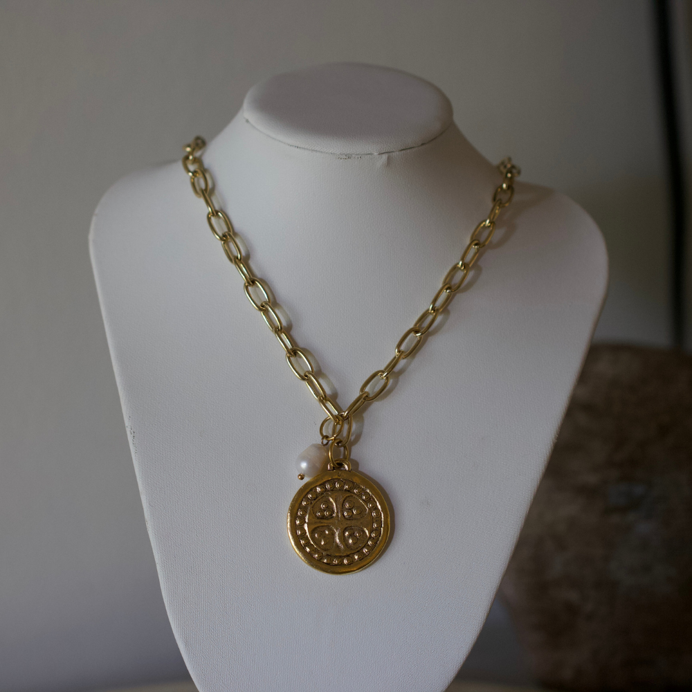 Nora Cross Coin Necklace