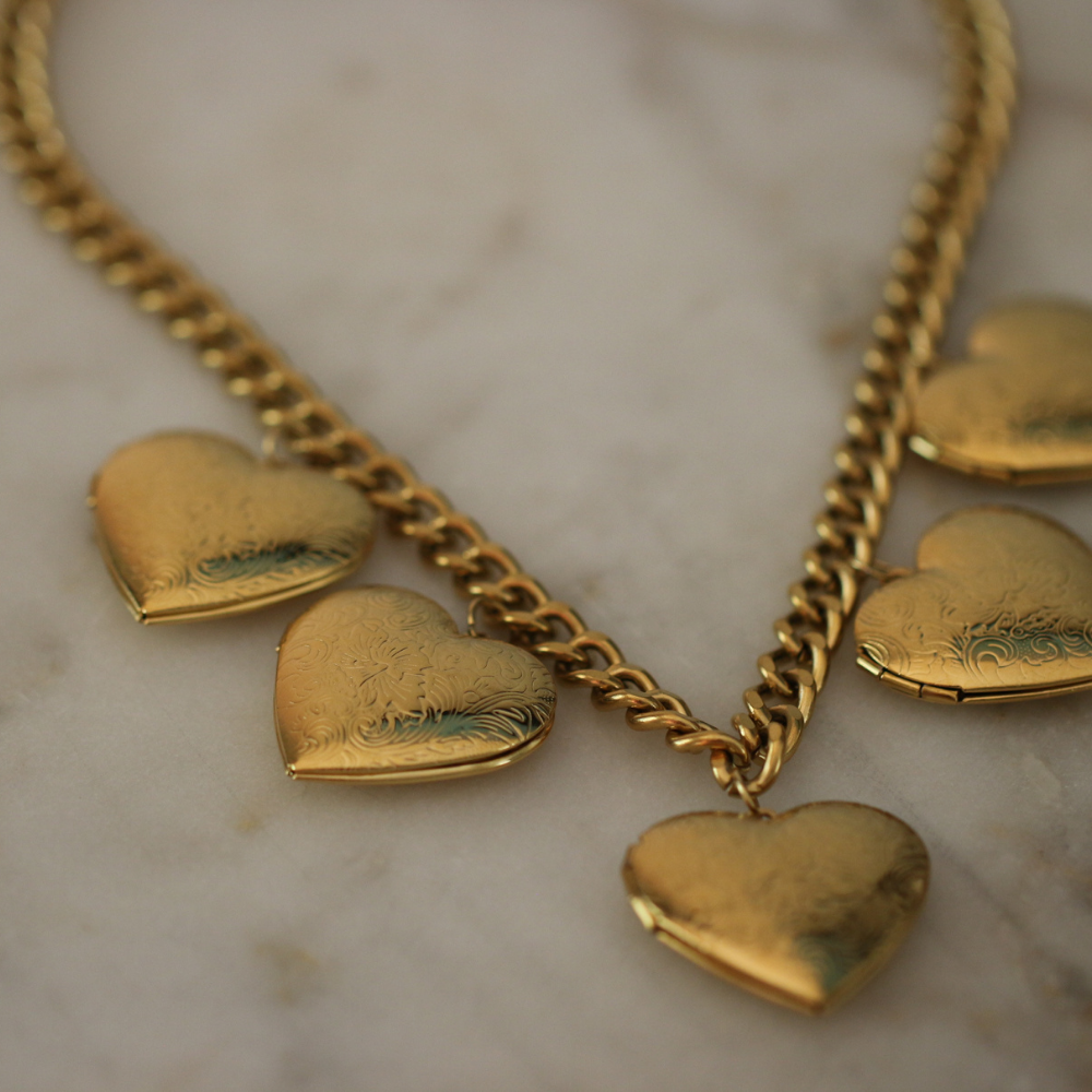 Margot Heart Locket Necklace-Stainless Steel