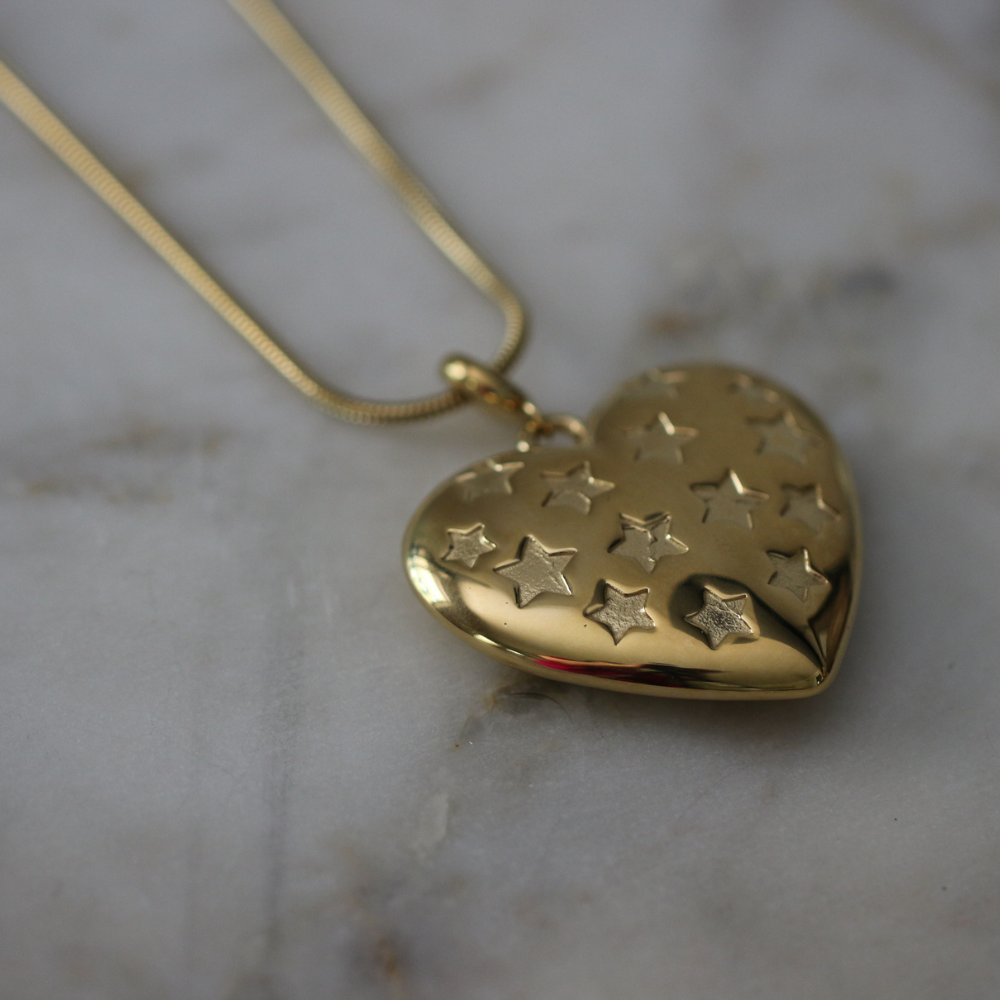 Starlight Heart Necklace - Stainless Steel