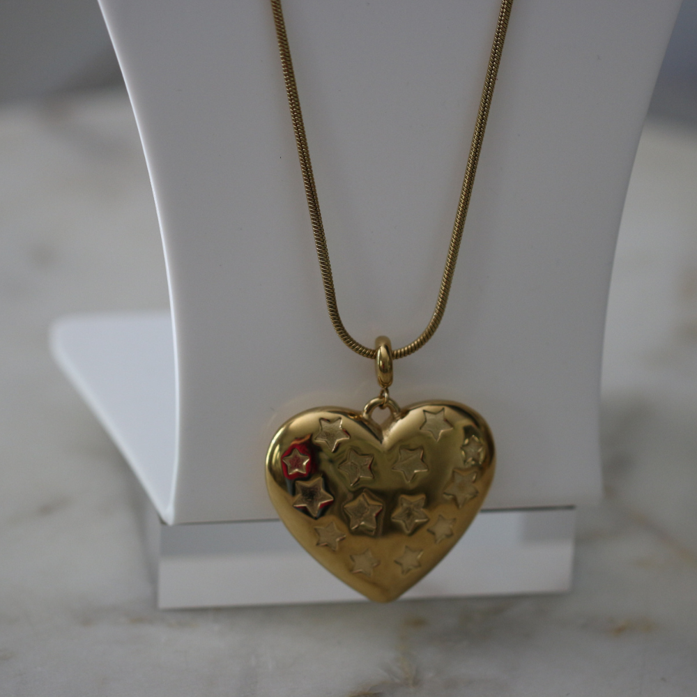 Starlight Heart Necklace - Stainless Steel