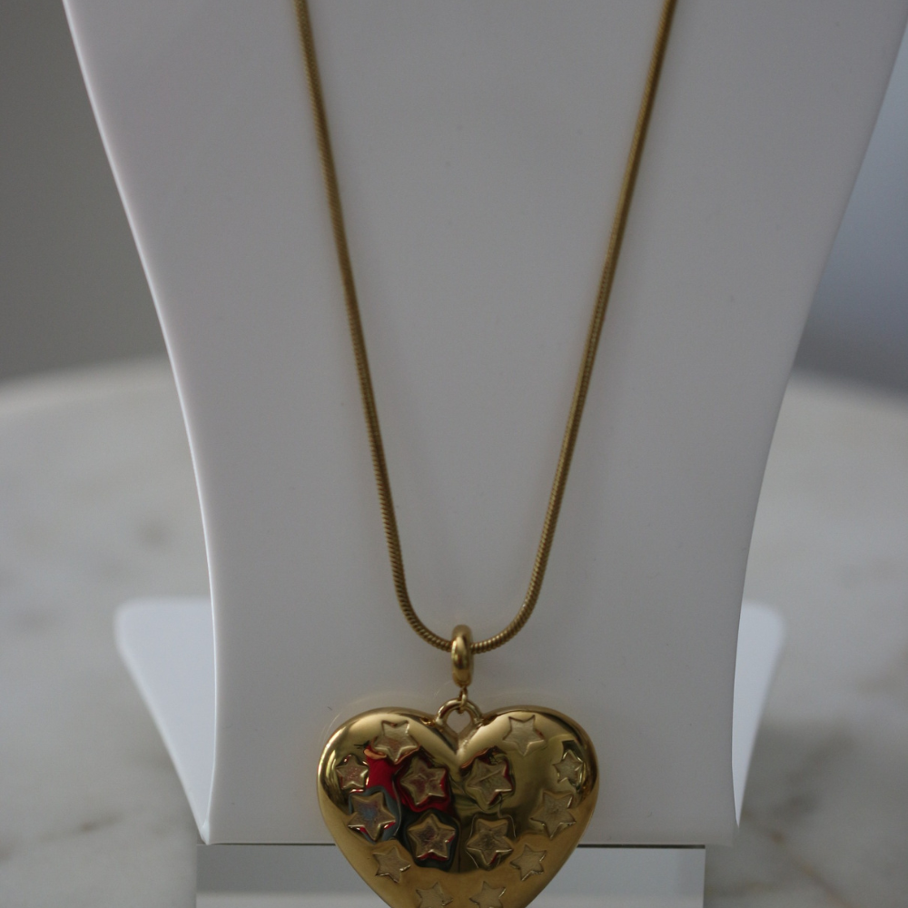 Starlight Heart Necklace - Stainless Steel