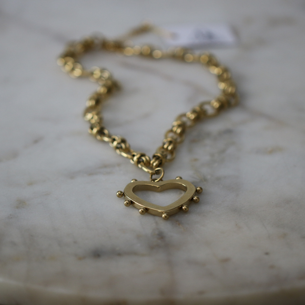 Bold Heartbeat Necklace - Stainless Steel