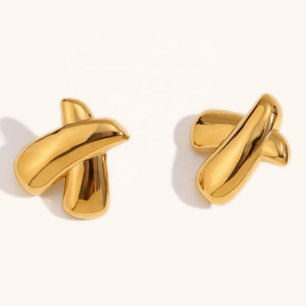 Crossover Earrings - Stainless Steel