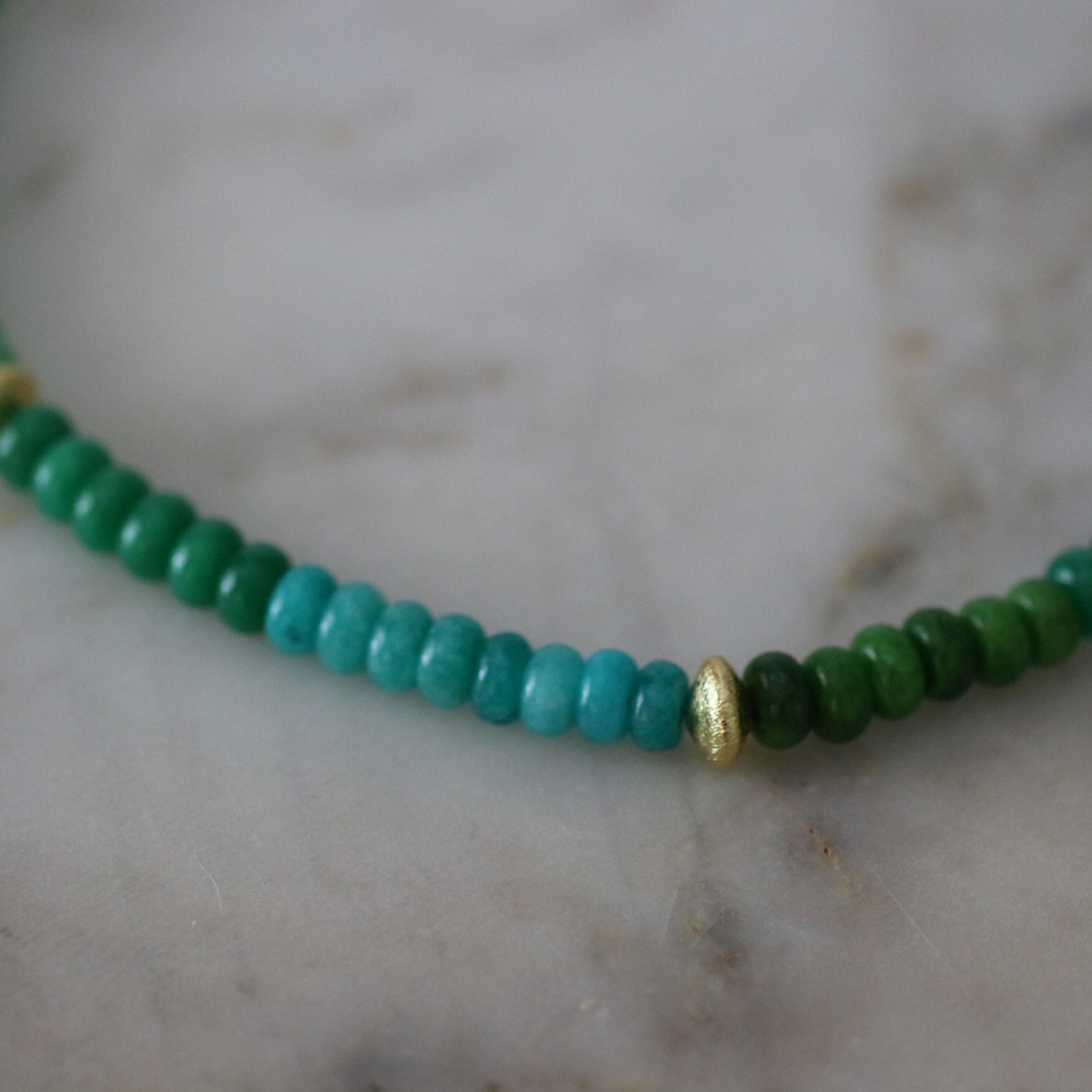 Elizabeth Gemstone Necklace and Bracelet Set - 4 Color Options - Stainless Steel