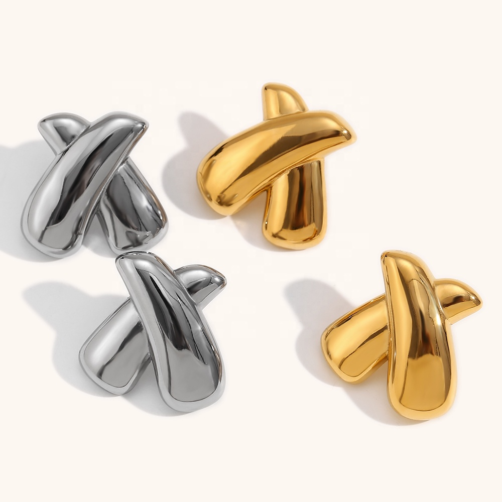 Crossover Earrings - Stainless Steel