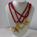 Silk Cord Pendant Necklace – Gold Star, Heart, or Cross