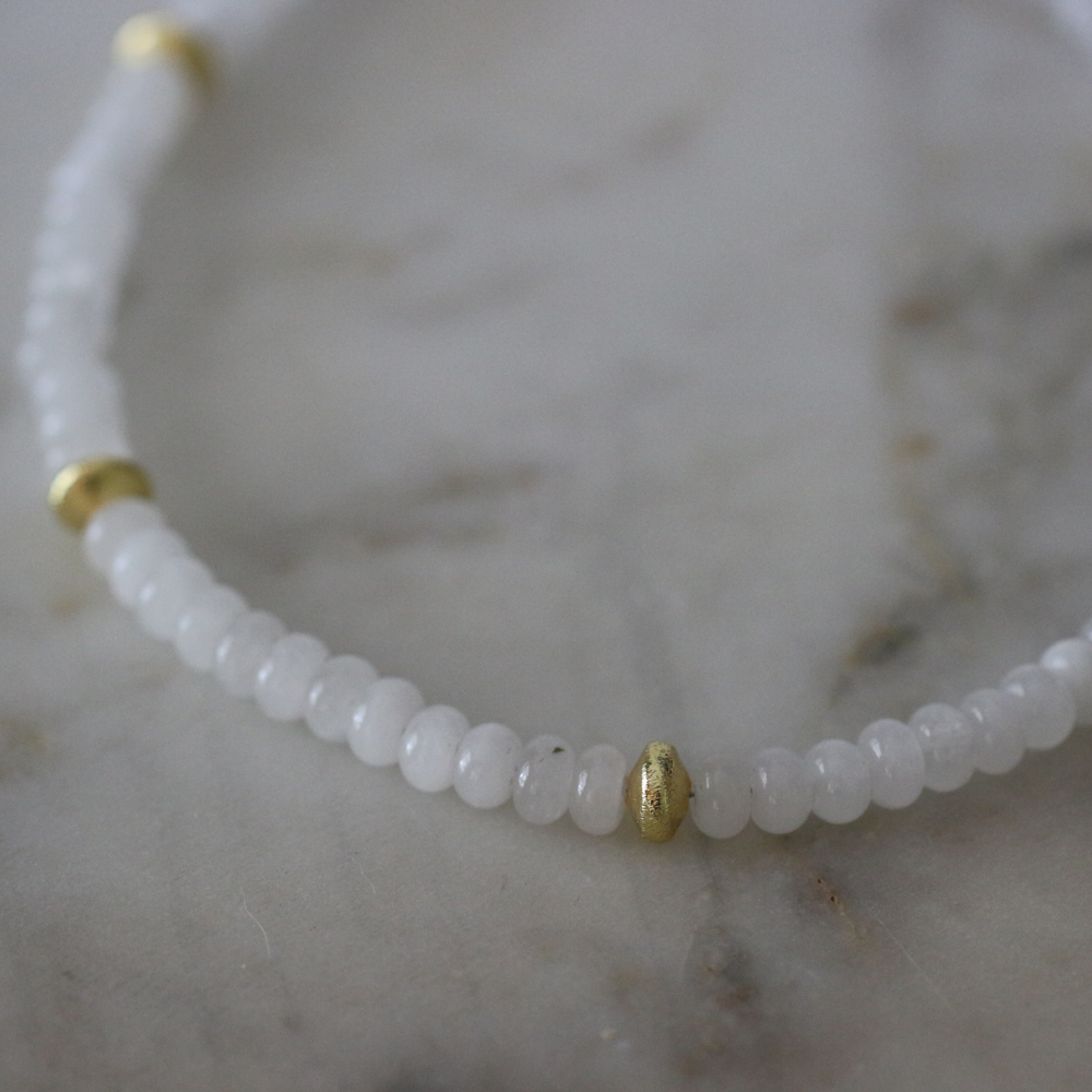 Elizabeth Gemstone Necklace and Bracelet Set - 4 Color Options - Stainless Steel