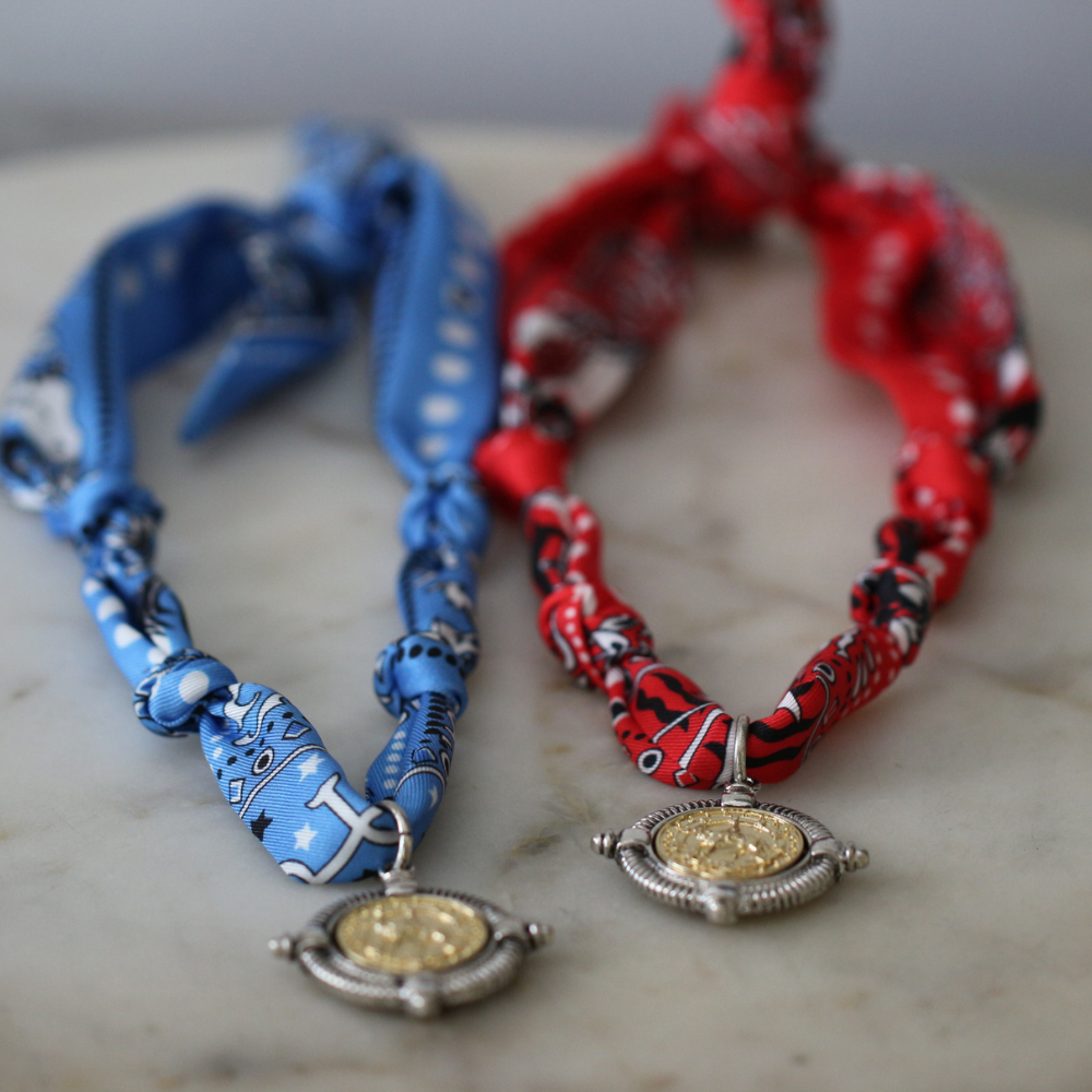 Western Coin Scarf Necklace - Stainless Steel