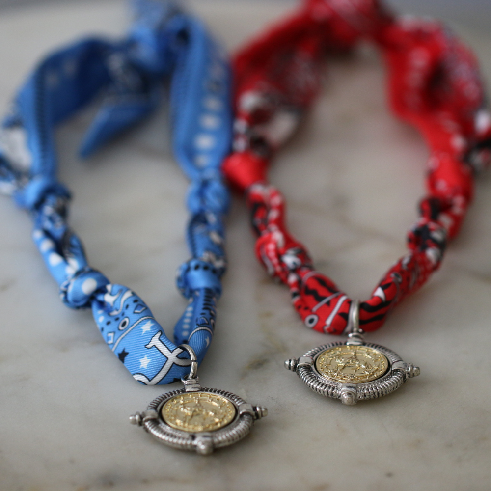 Western Coin Scarf Necklace - Stainless Steel