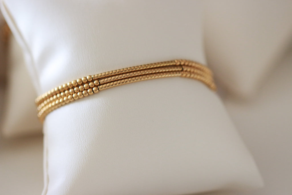 Golden Bar Beaded Bracelet ~ Deep South Originals