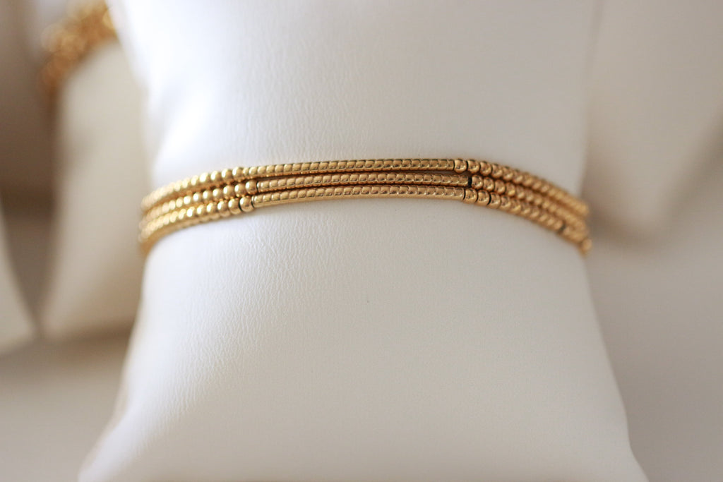 Golden Bar Beaded Bracelet ~ Deep South Originals