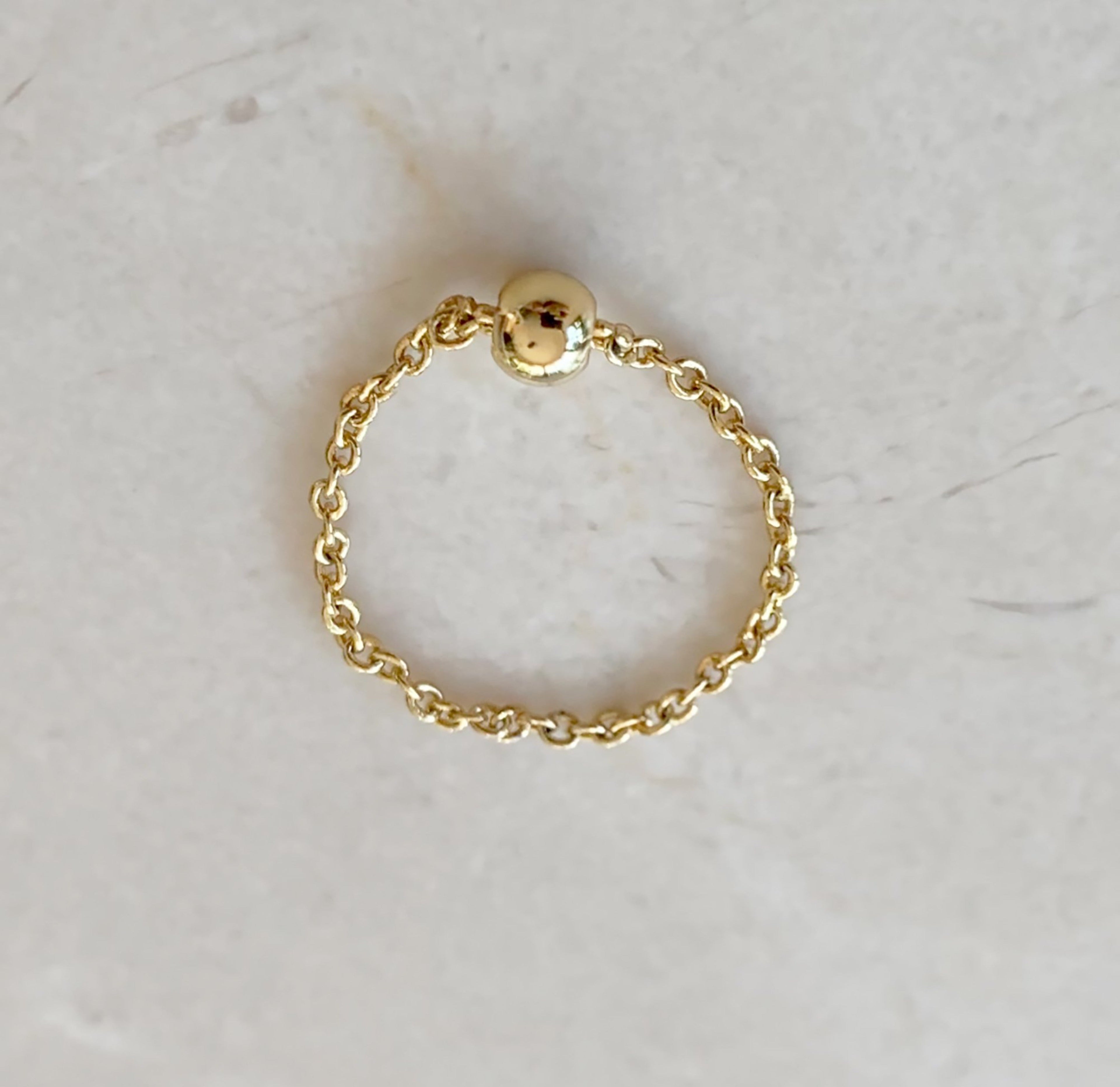 MILA DAINTY GOLD CHAIN STACKABLE RING