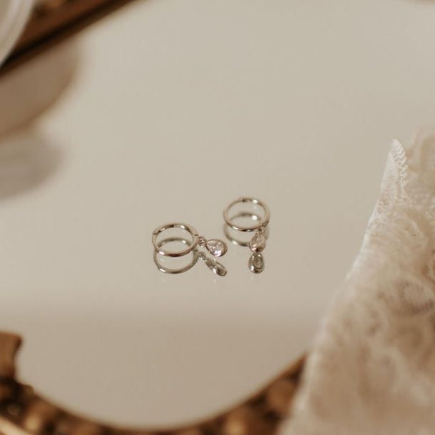 April Raindrop Dangle Hoops