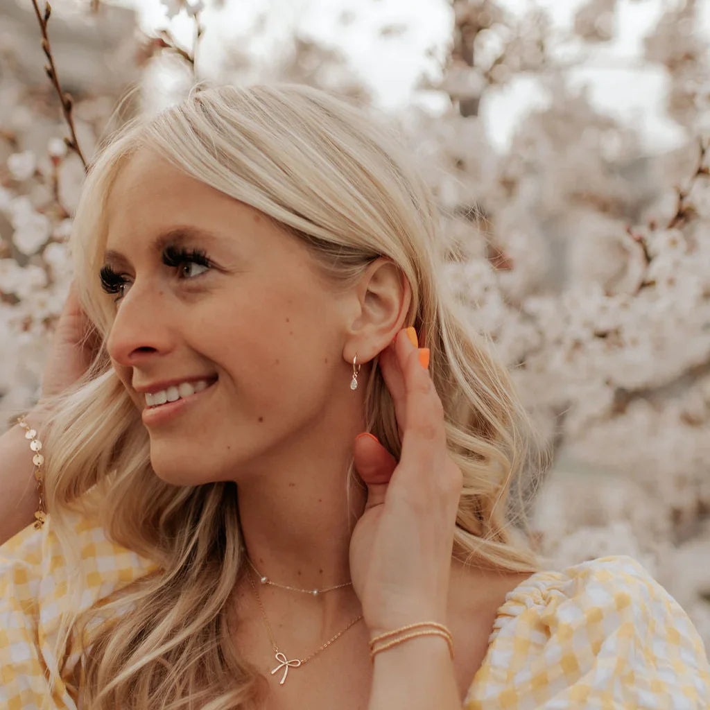 April Raindrop Dangle Hoops