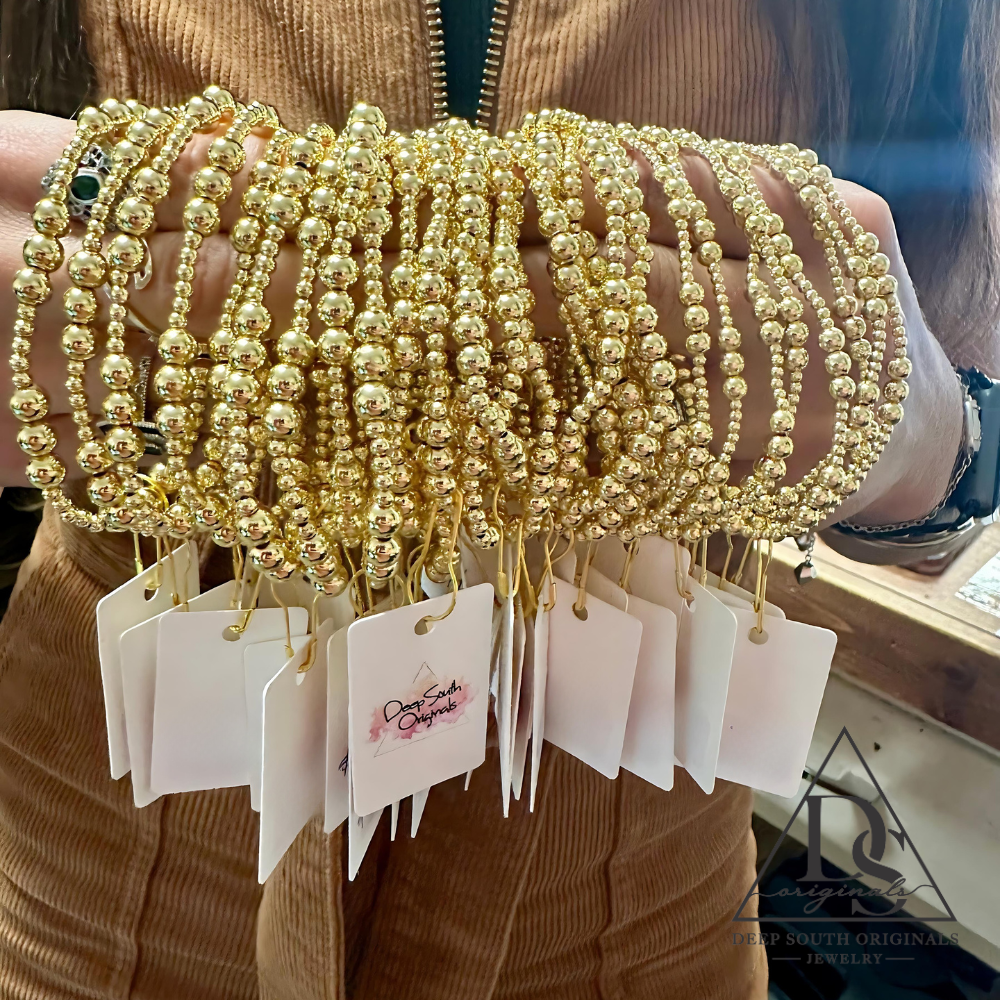 Grace 14K Gold Plated Brass Stretch Bracelet ~ Deep South Original