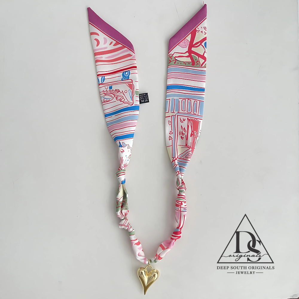 Palm Beach Heart Scarf Necklace