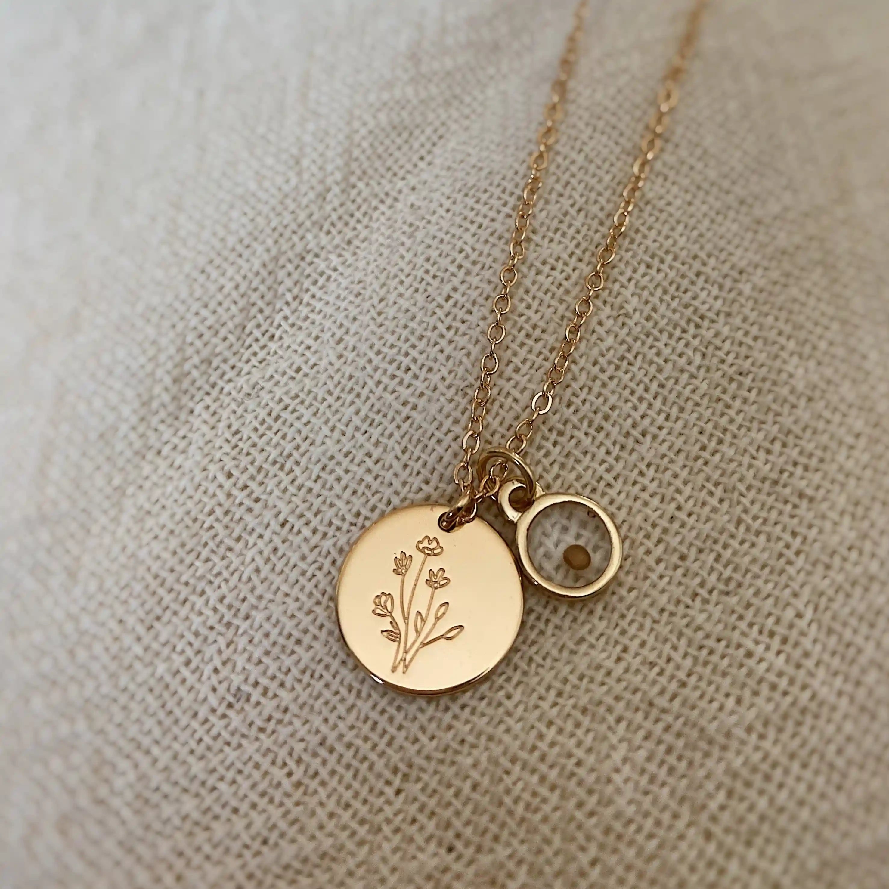 Wildflower Necklace with Mustard Seed