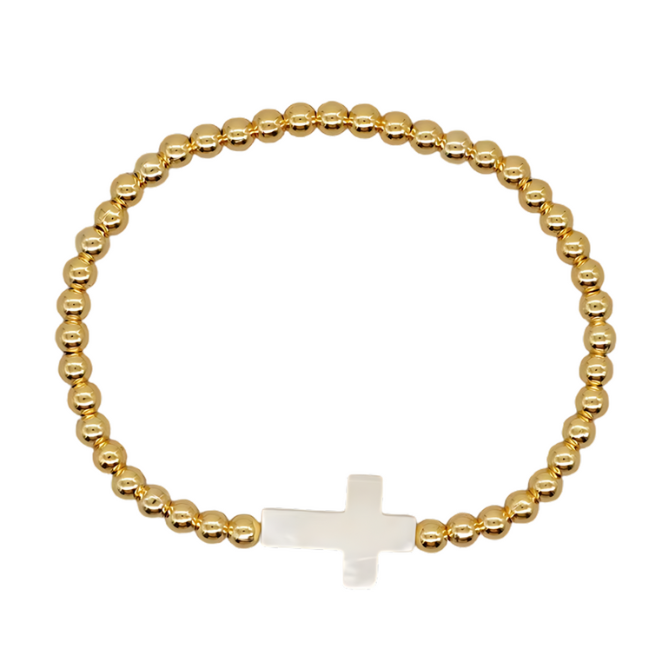 Sophia Pearl Cross Bracelet ~ Deep South Originals