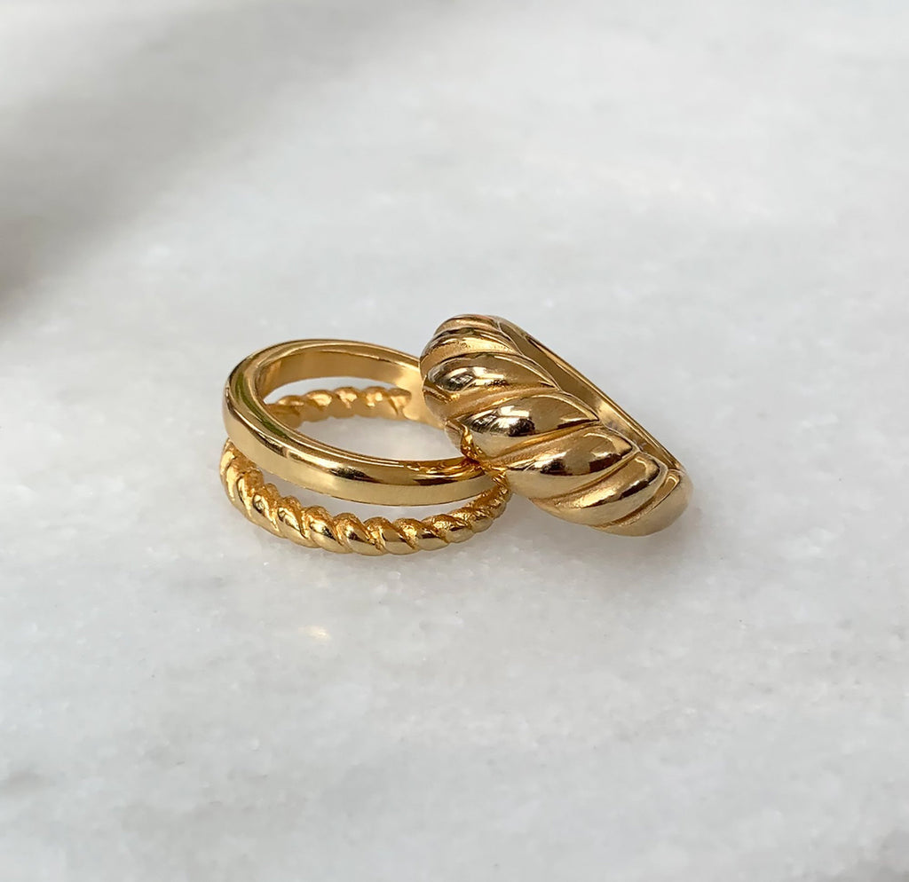 BIRDY GOLD DOUBLE BAND RING