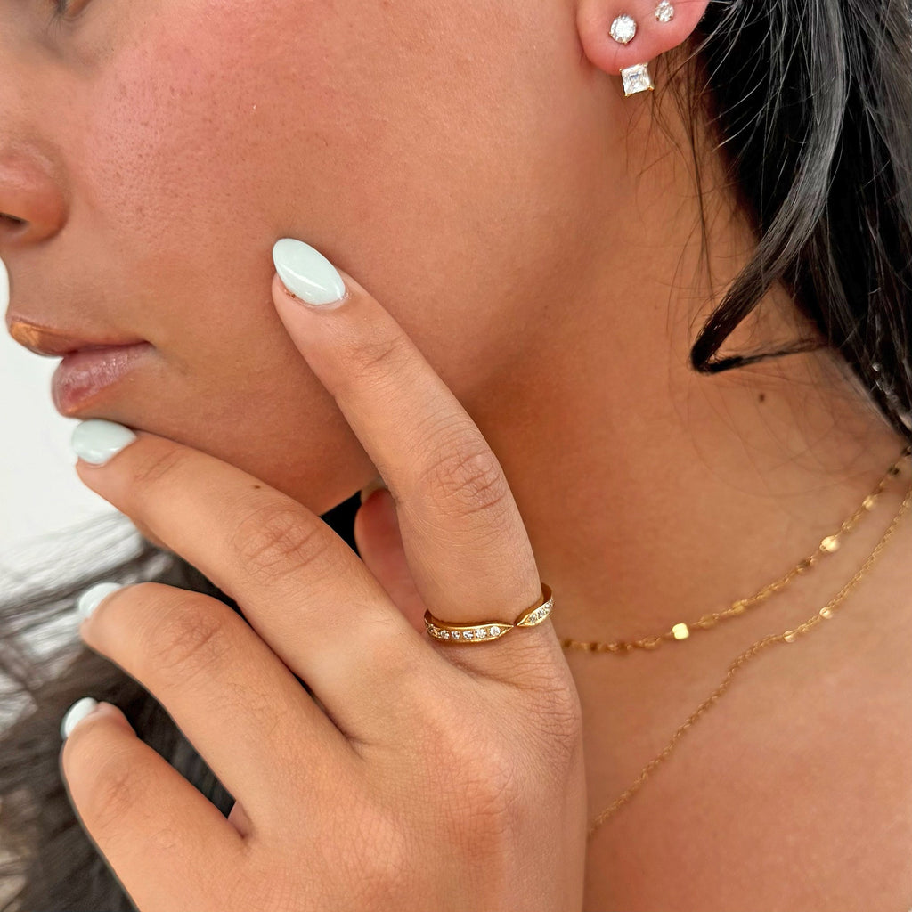 VERA GOLD CZ DIAMOND OPEN CLAW RING