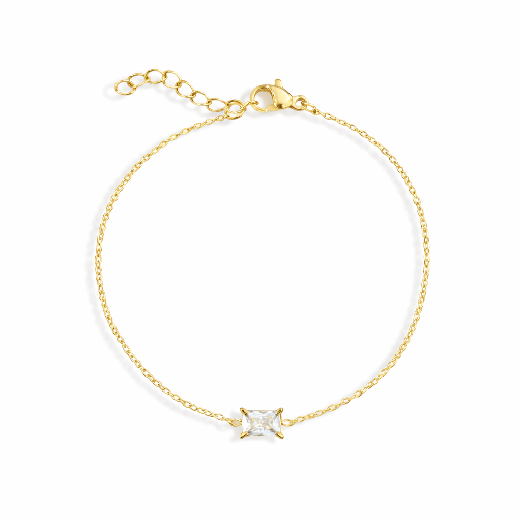 PEYTON GOLD DAINTY EMERALD PENDANT BRACELET