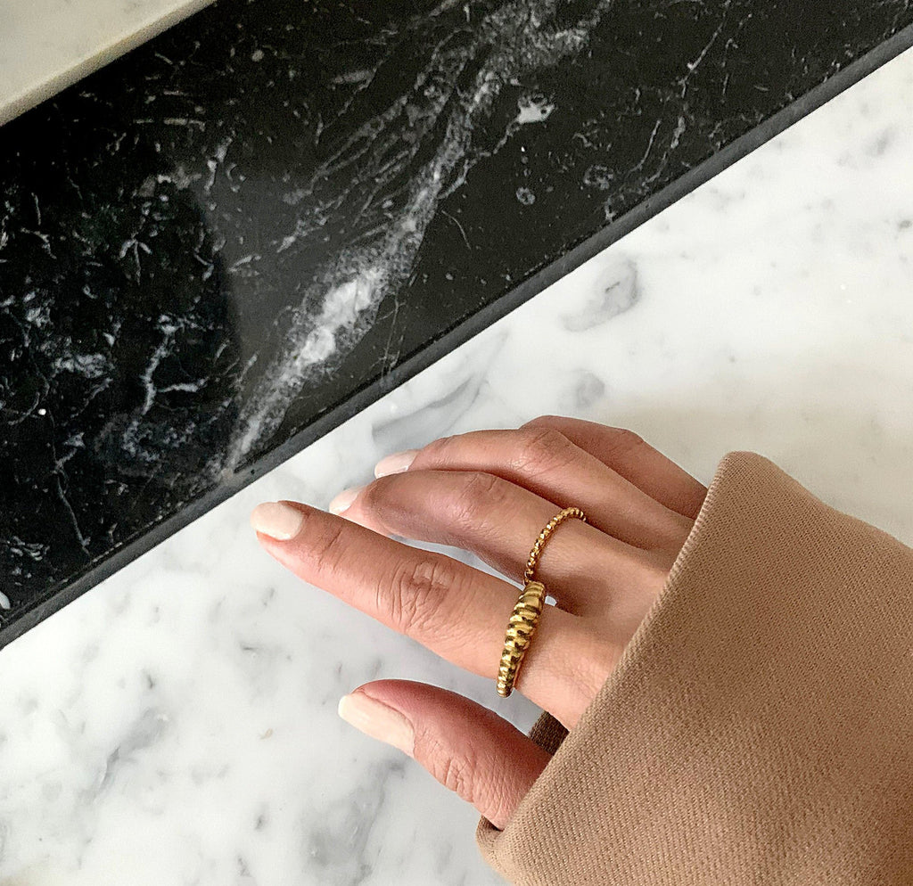 CAMRON THIN GOLD CROISSANT RING