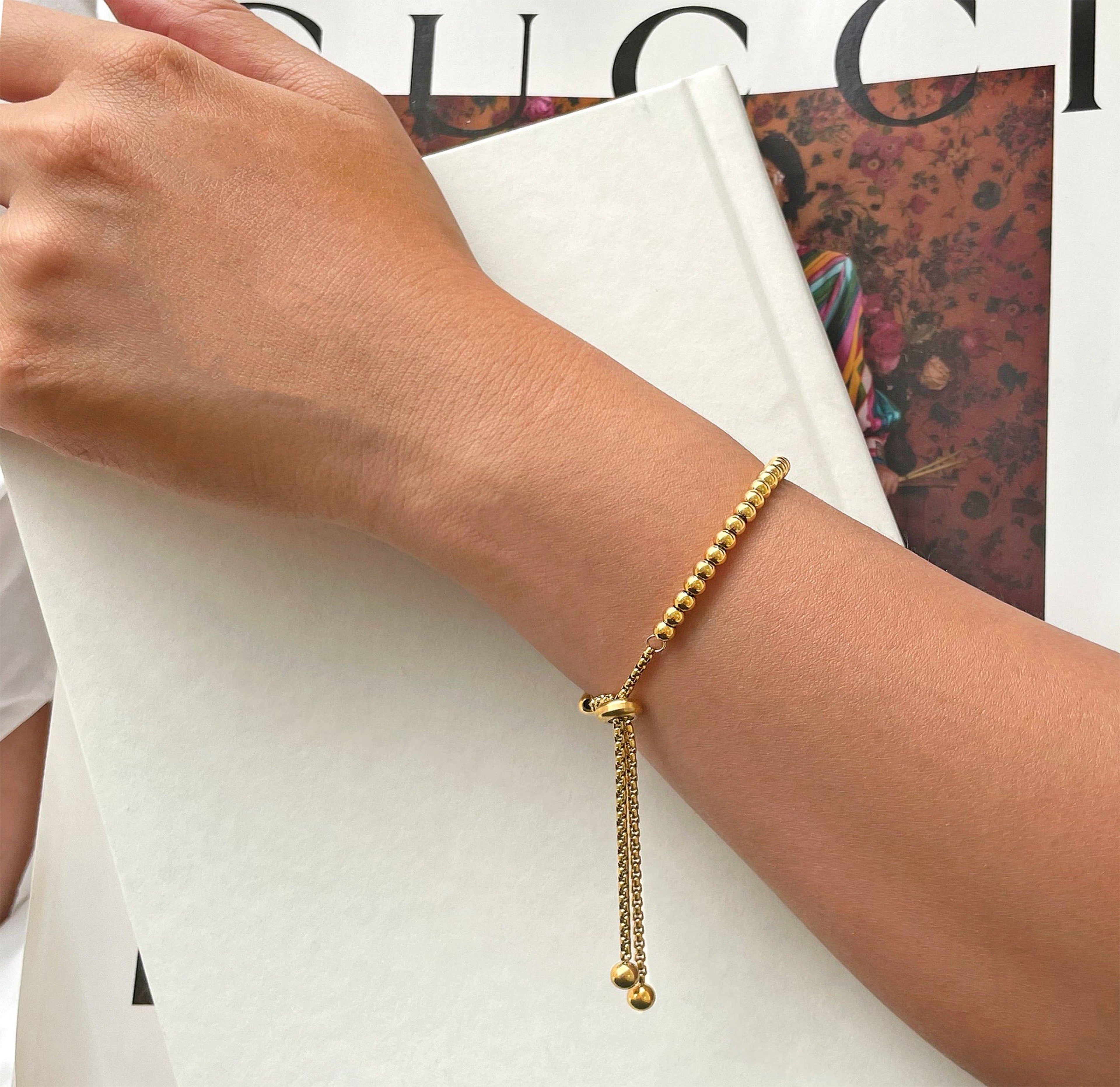 ELLIE GOLD BALL BEADED BRACELET