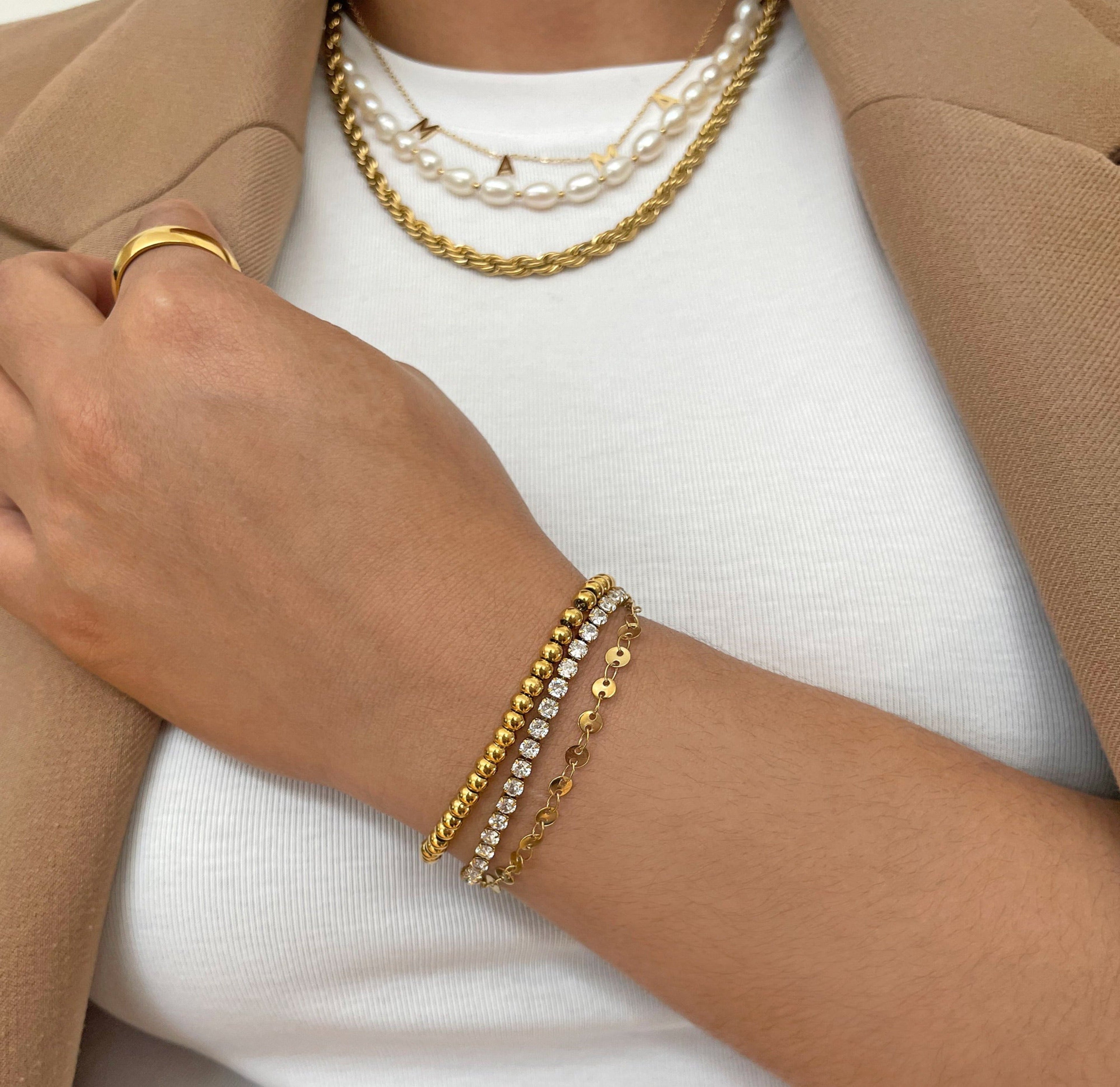 ELLIE GOLD BALL BEADED BRACELET