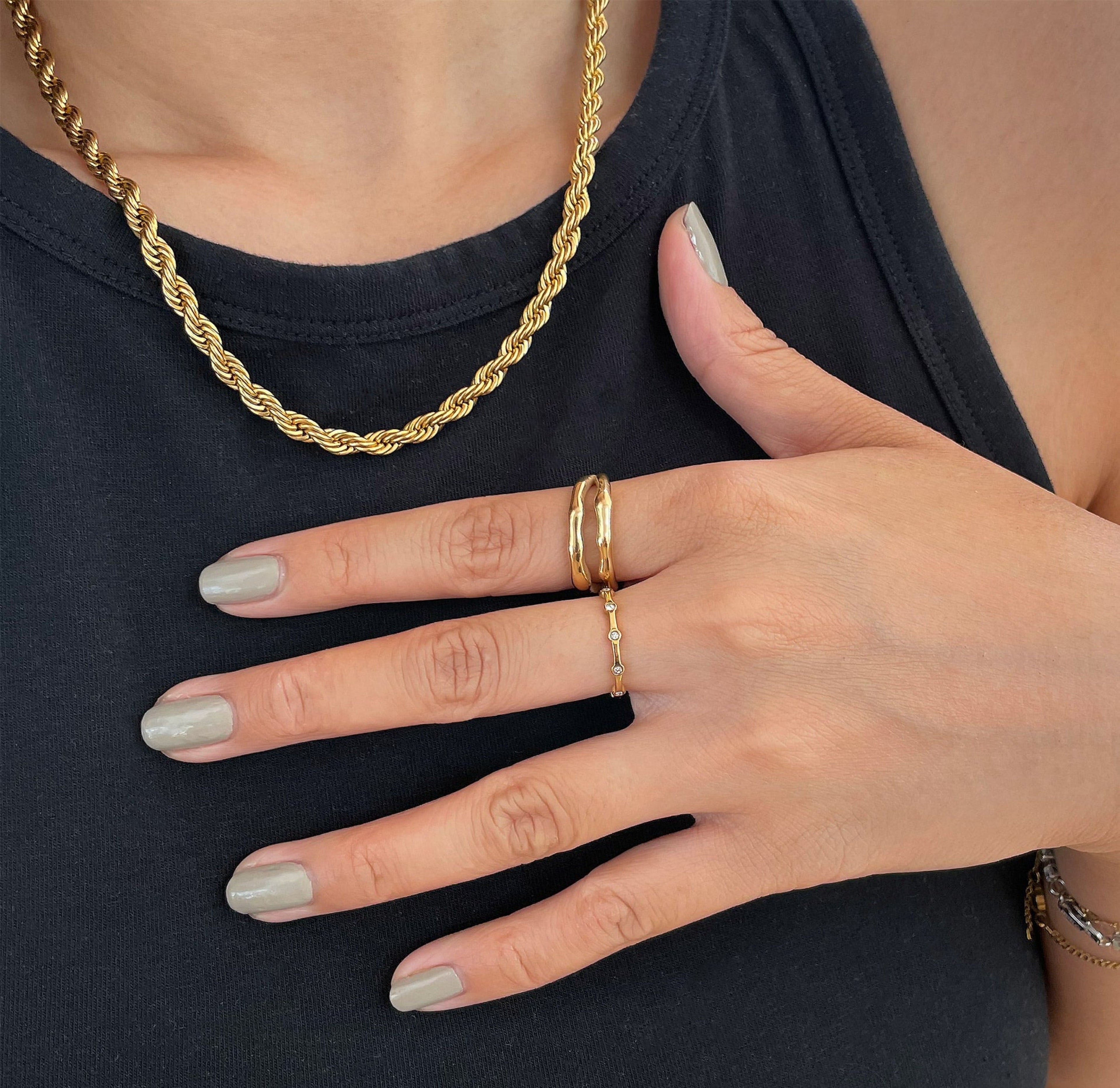 HALLIE GOLD DOUBLE BAMBOO BAND RING