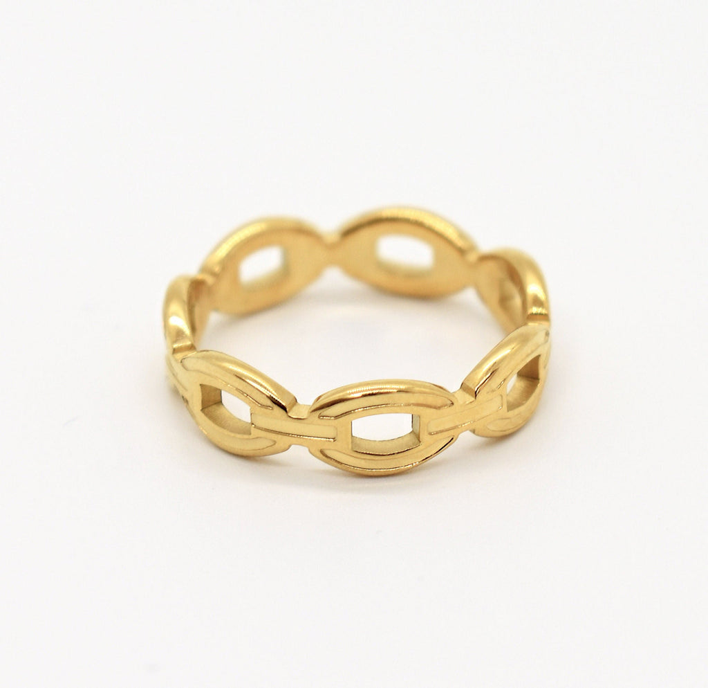 DYLAN GOLD CHAIN LINK STACKABLE RING