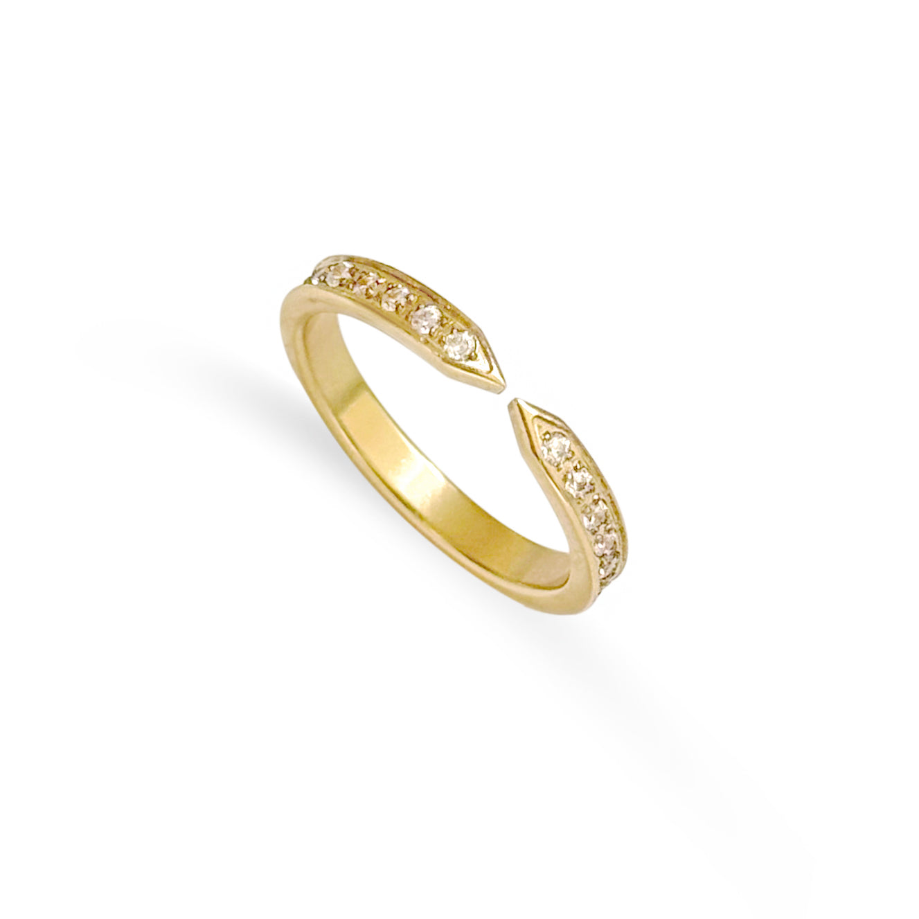 VERA GOLD CZ DIAMOND OPEN CLAW RING