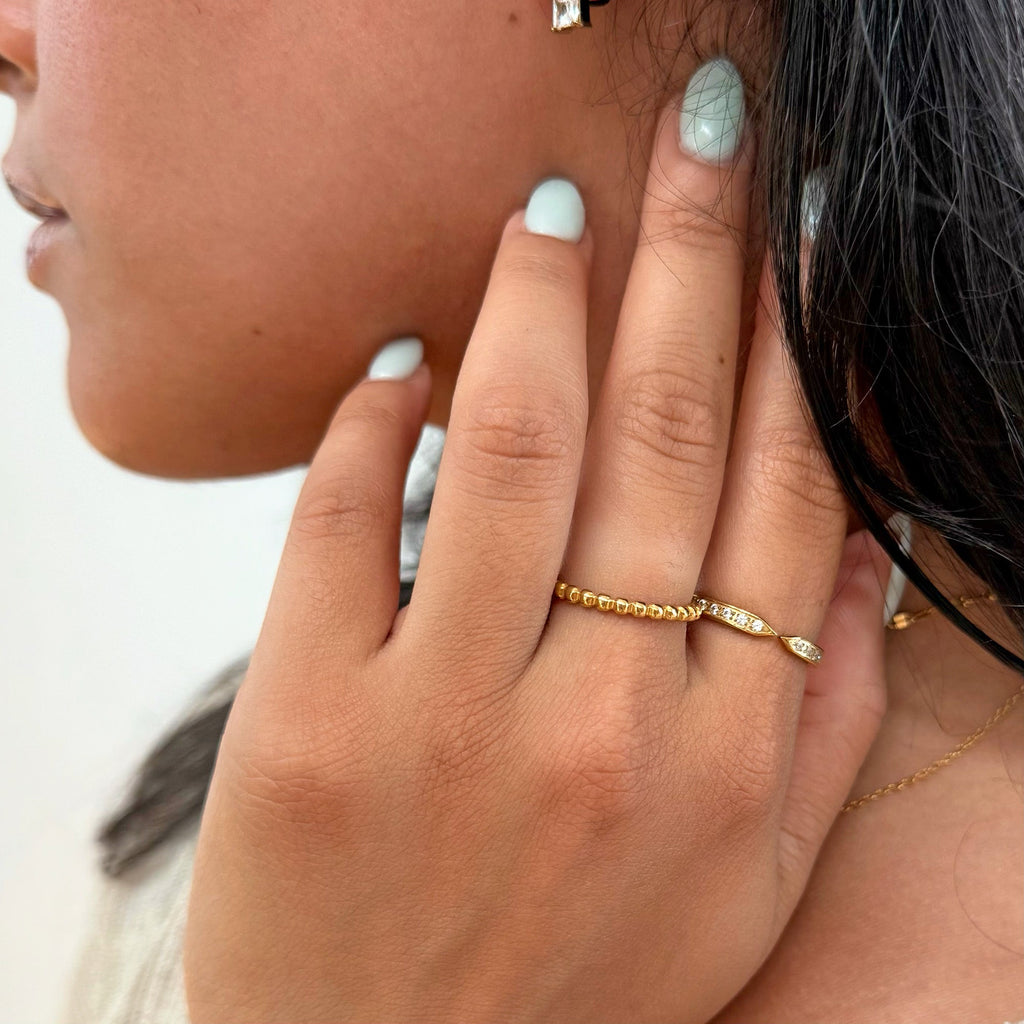 VERA GOLD CZ DIAMOND OPEN CLAW RING