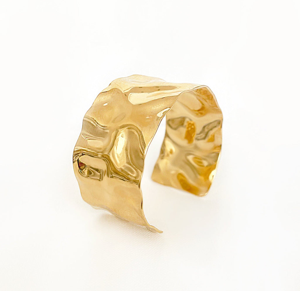 LEONA GOLD HAMMERED CUFF BRACELET