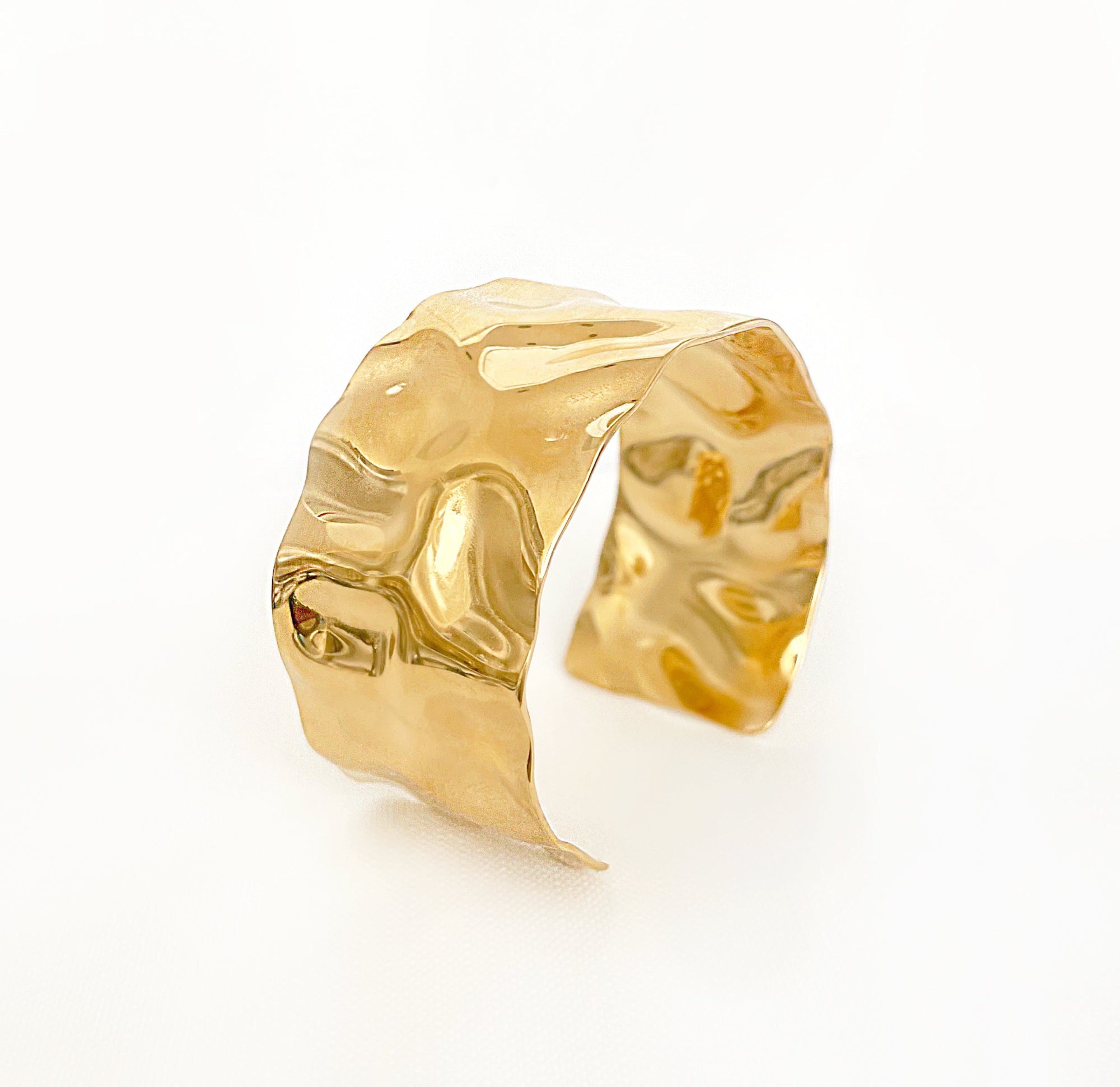 LEONA GOLD HAMMERED CUFF BRACELET