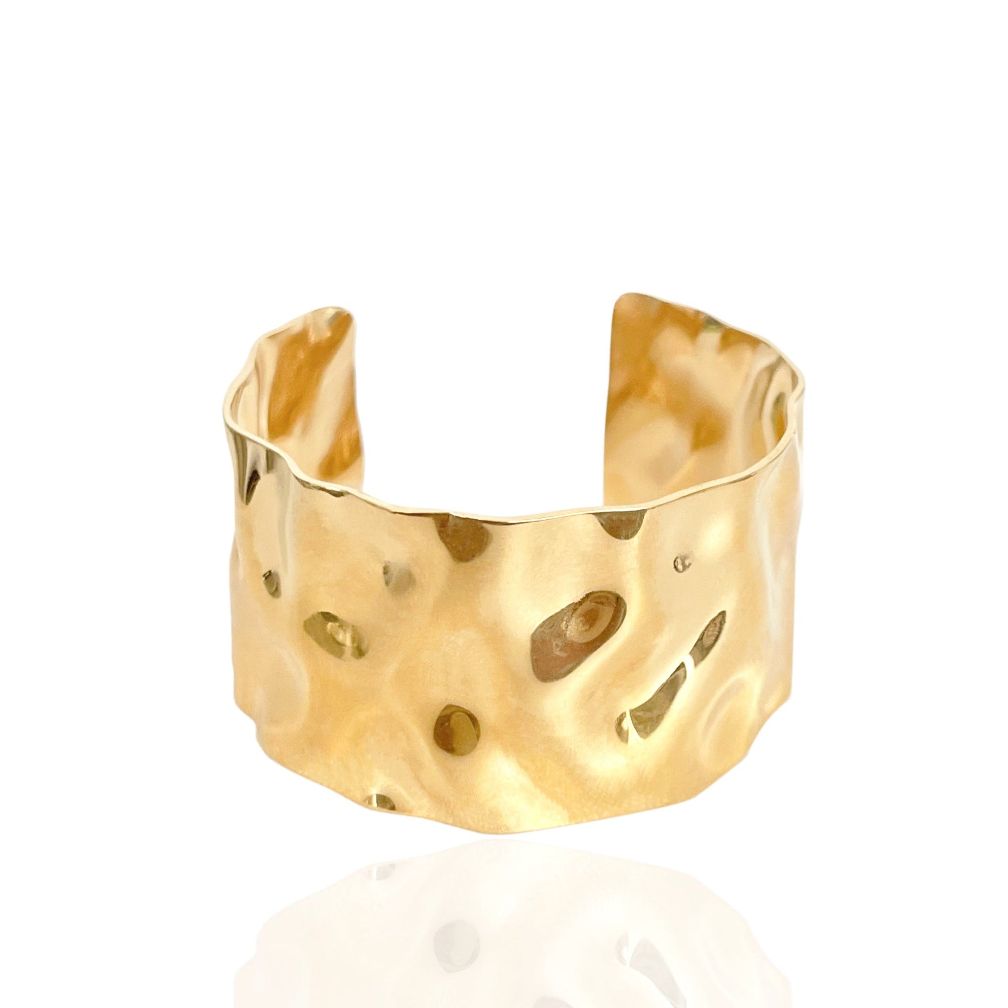 LEONA GOLD HAMMERED CUFF BRACELET