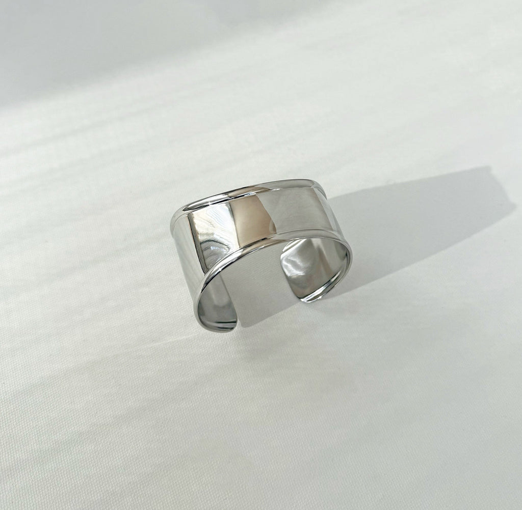 EBONIE SILVER BOLD ASYMMETRICAL CUFF BRACELET