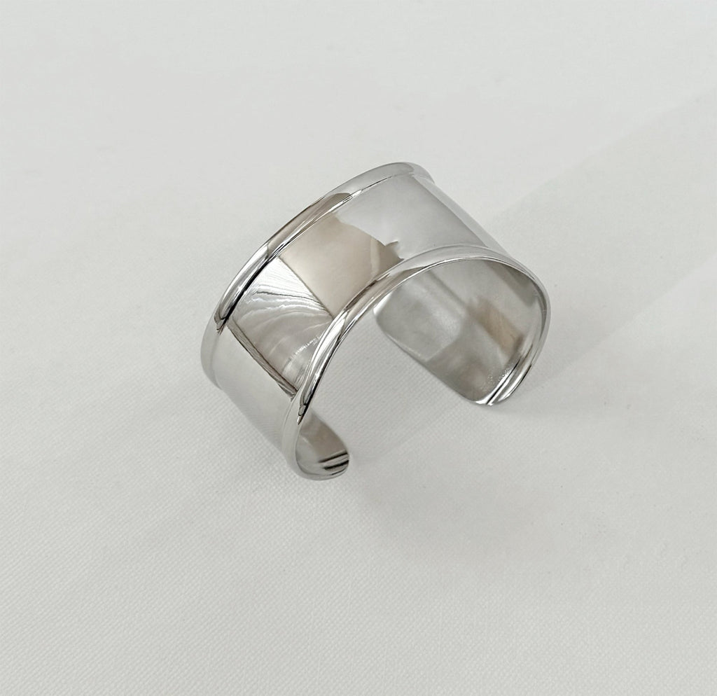 EBONIE SILVER BOLD ASYMMETRICAL CUFF BRACELET