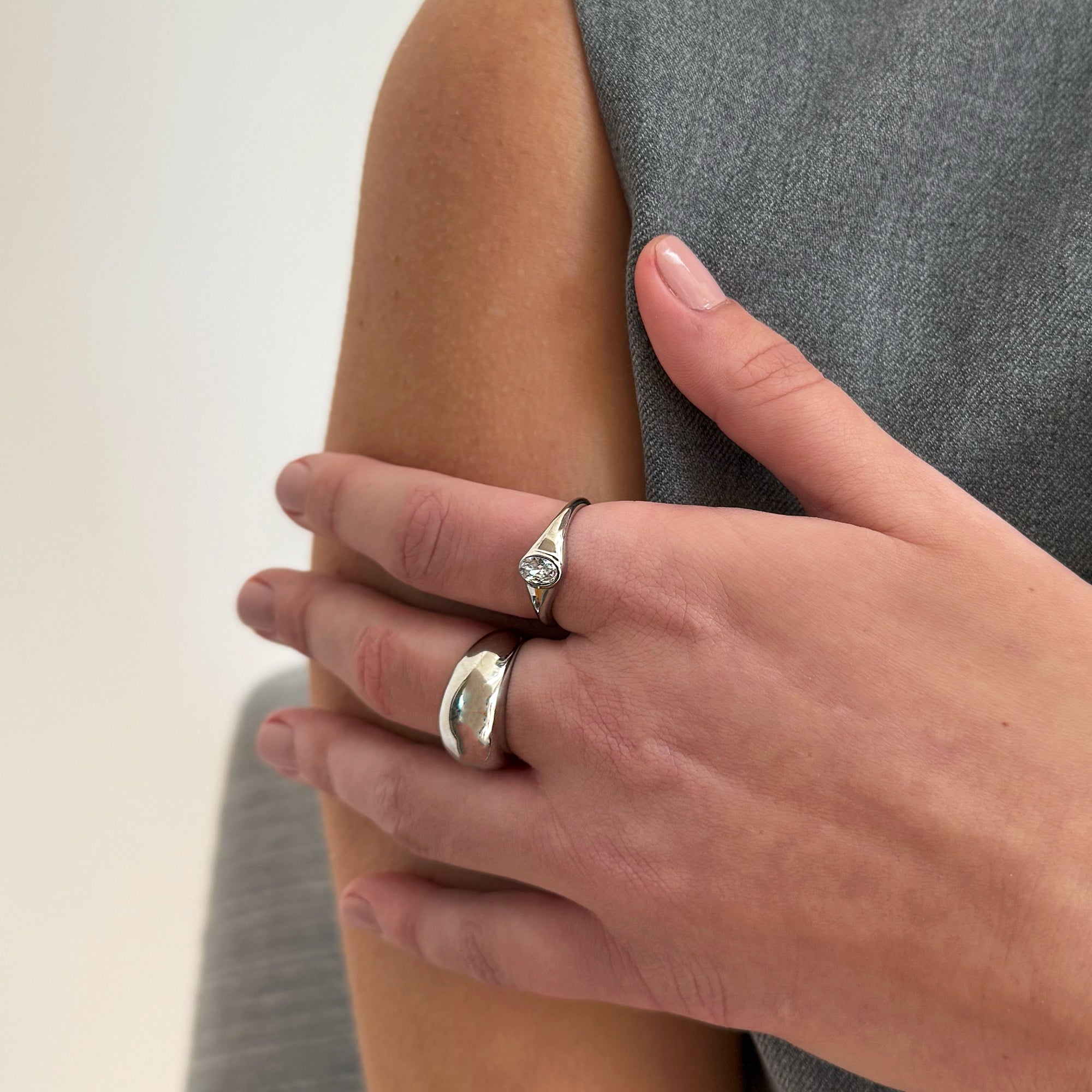 SIMONE SILVER DOME BUBBLE RING