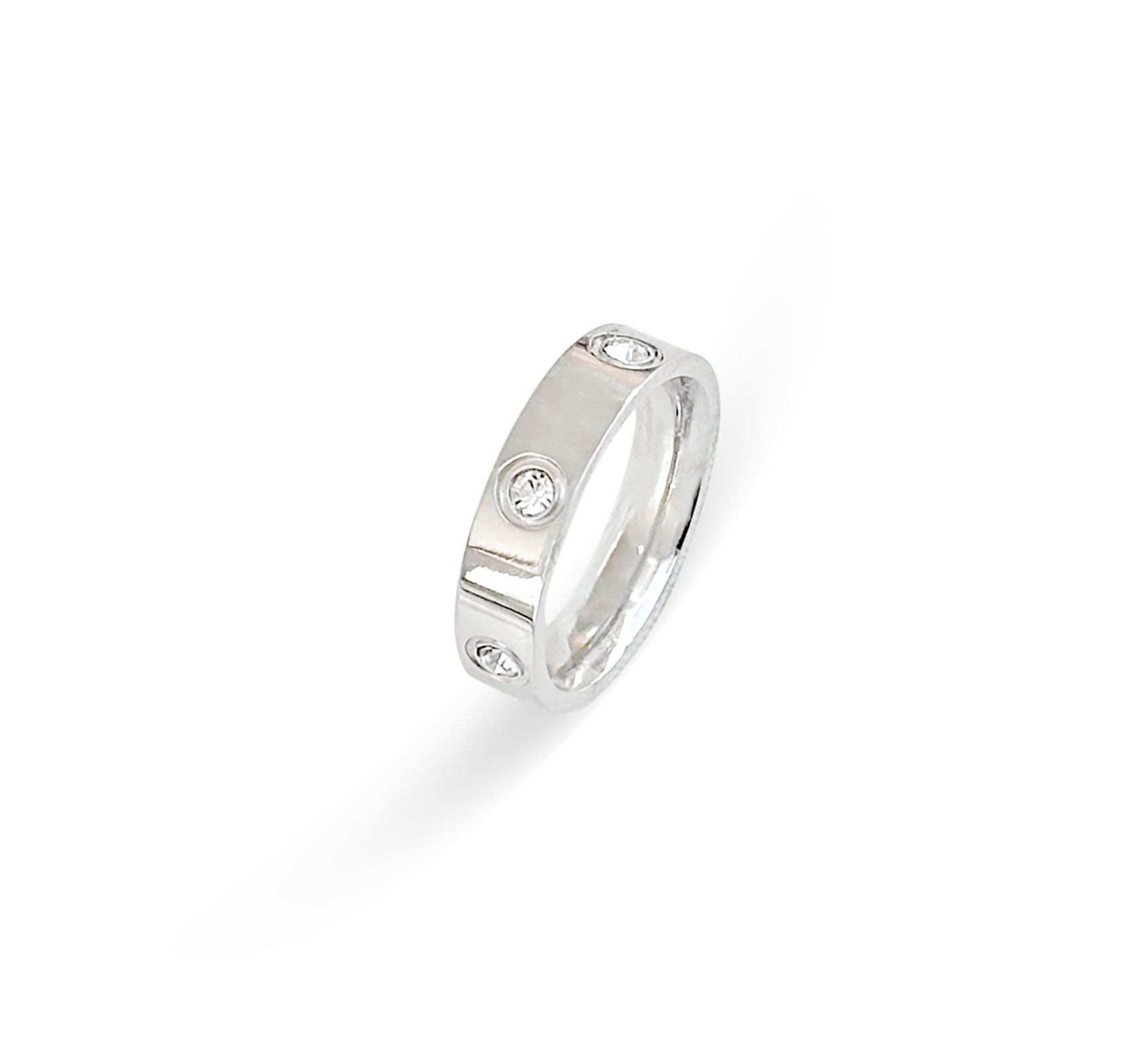 CARRIE SILVER PAVE STACKABLE RING