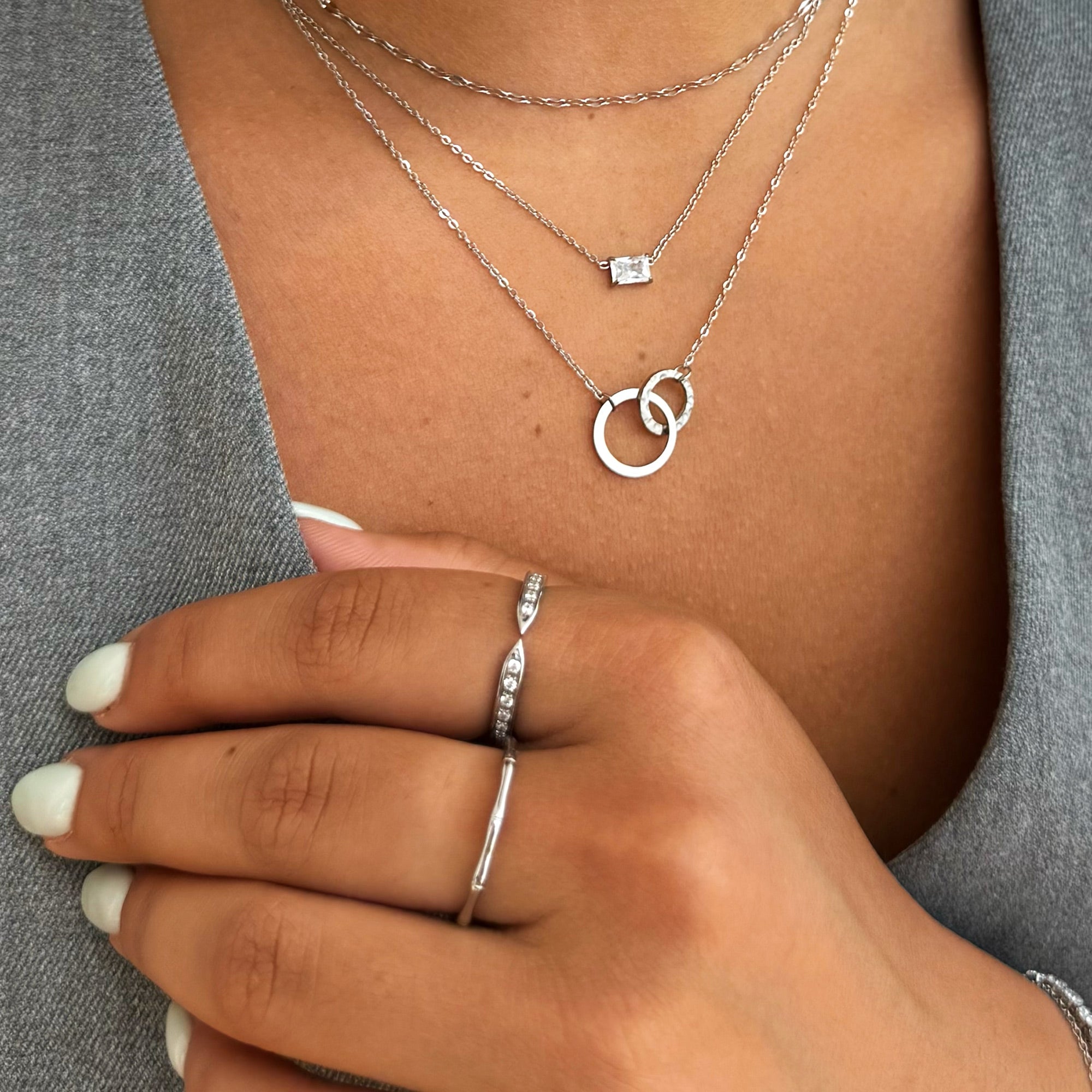 VERA SILVER CZ DIAMOND OPEN CLAW RING